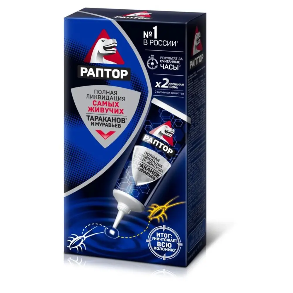 Гель РАПТОР от тараканов и муравьев 75 мл | Дом сад