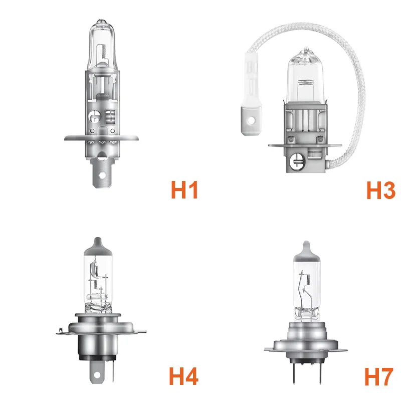 오스람 자동차 할로겐 라이트 품질 12V H1 H3 H4 H7 라이트 표준 램프 55W 65W 100W 3200K 헤드라이트 자동차 안개등 (1개)
