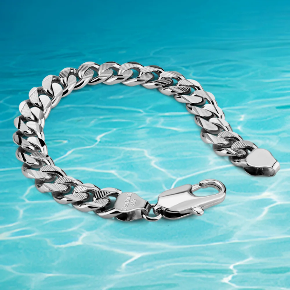 

Men's Bracelets Silver Link Whip Chain 925 Sterling Silver Bracelets For Men Women Wholesale Jewelry Gift