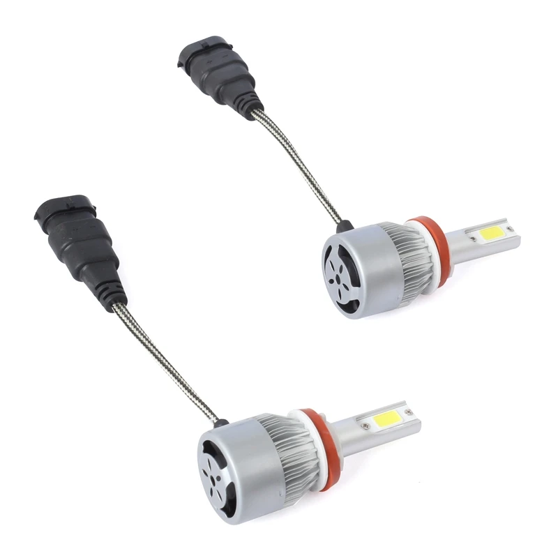Top-New 2pcs C6 LED Car Headlight Kit COB H11 36W 7600LM White Light Bulbs