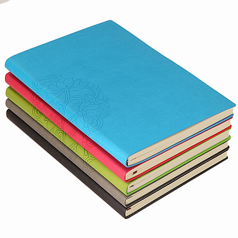 

Customized Logo Simple College Student Notebook Business Office Notepad Thick with Lotus Printing Stationery diary