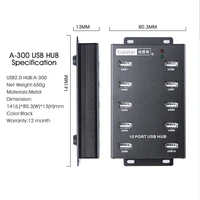 Sipolar 10 Ports Industrial USB HUB With 12V5A Power Adapter Syncs Data Transfer A-300 for Bitcoin Miner Cryptocurrency Mining 2
