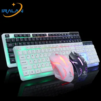 

Wired Mouse Keyboard Mechanical LED Gaming Keyboard With Rainbow Backlight Gamer PC Computer Keyboards Mause Colorful Glow Mice