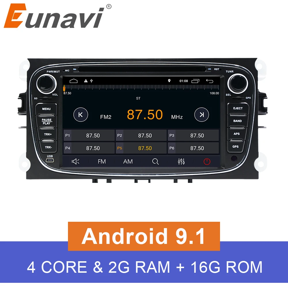 

2 Din 7" Android 6.0 Car DVD Player Online Maps GPS Navigation WIFI for Ford focus II Galaxy Transit Tourneo Mondeo