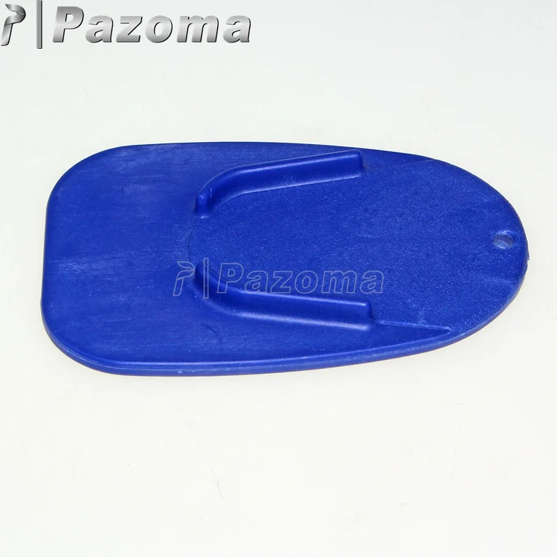 Синий мотоцикл велосипед пластик Kickstand Сторона Kick Pad пластина база Нескользящая пластина боковое расширение для Yamaha Honda Suzuki Kawasaki