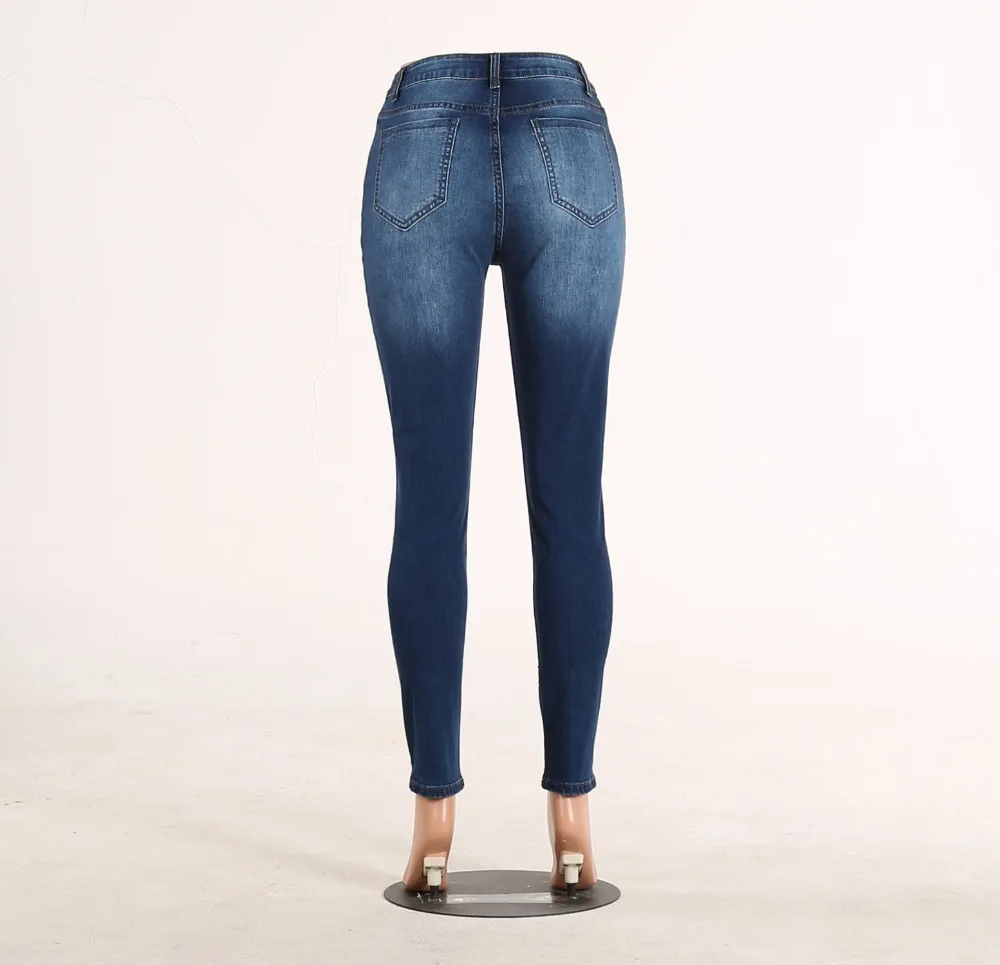 Fashion Jean Woman Jeans Pants Autumn New Boyfriend Jeans For Women With Midi Waist Hole Plus Size Ladies Pencil Pants