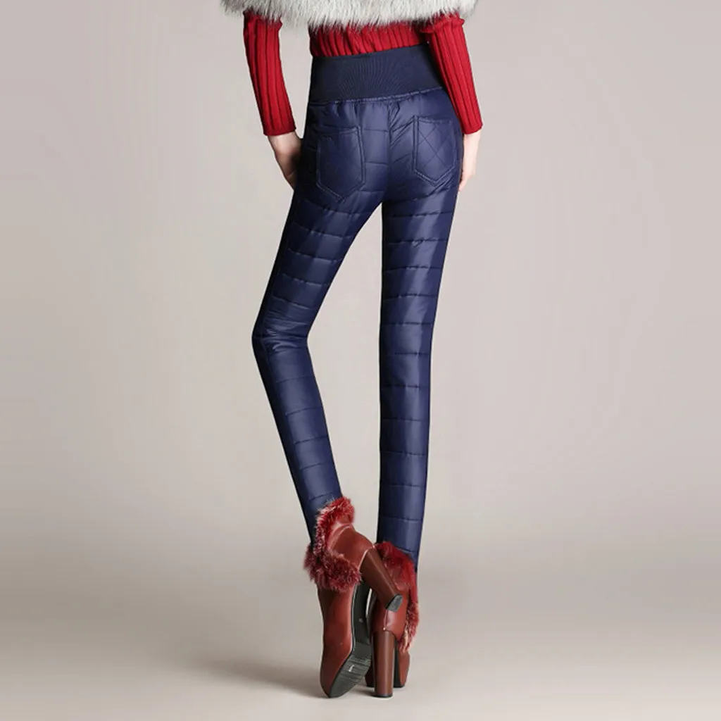 Женские зимние Бархатные утепленные брюки размера плюс, джеггинсы с карманами, узкие брюки, джеггинсы, джинсовые обтягивающие брюки