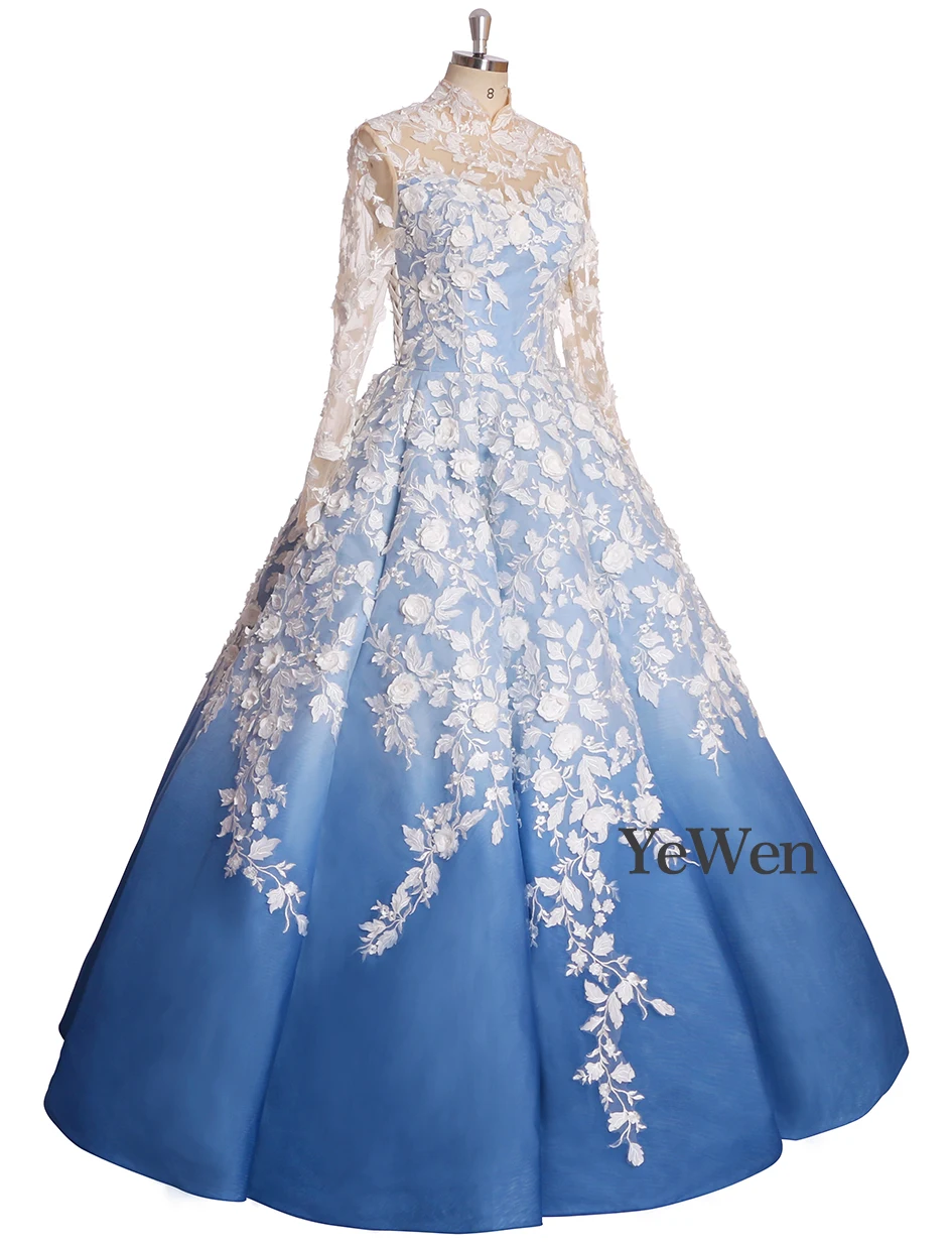 Настоящая фотография винтажное белое Королевское синее свадебное платье Vestidos de Noivas размера плюс свадебные бальные платья YeWen