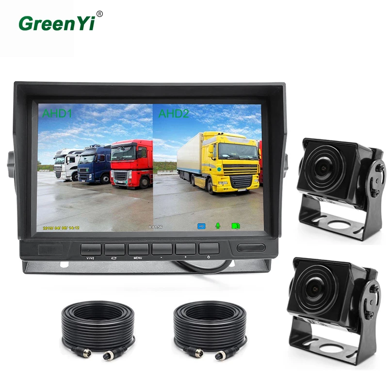 7 дюймов ips экран HD AHD 1024*600P Автомобильный видеорегистратор AHD монитор с 2 каналами заднего вида резервная камера AHD