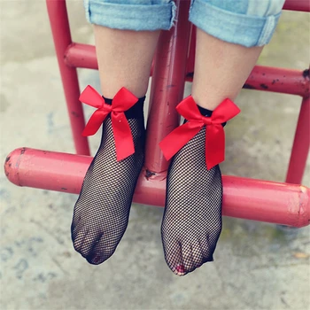 

Socks Women Hip Hop Breathable White Bow knot Fishnet Socks.Sexy Hollow out Mesh Nets Socks Ladies Girl's Lolita Style Hip Hop