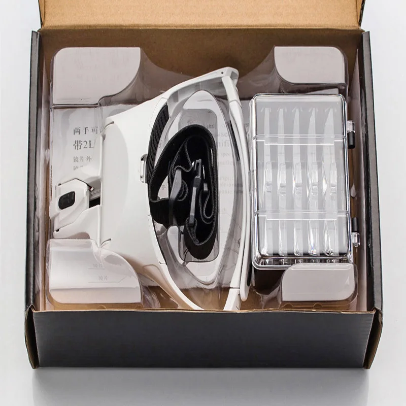 Headband 2 LED Magnifier Lamp 1x 1.5x 2x 2.5x 3.5x Magnifying Glasses Illuminated Magnifier Repair Loupe Reading Magnifying Lupa