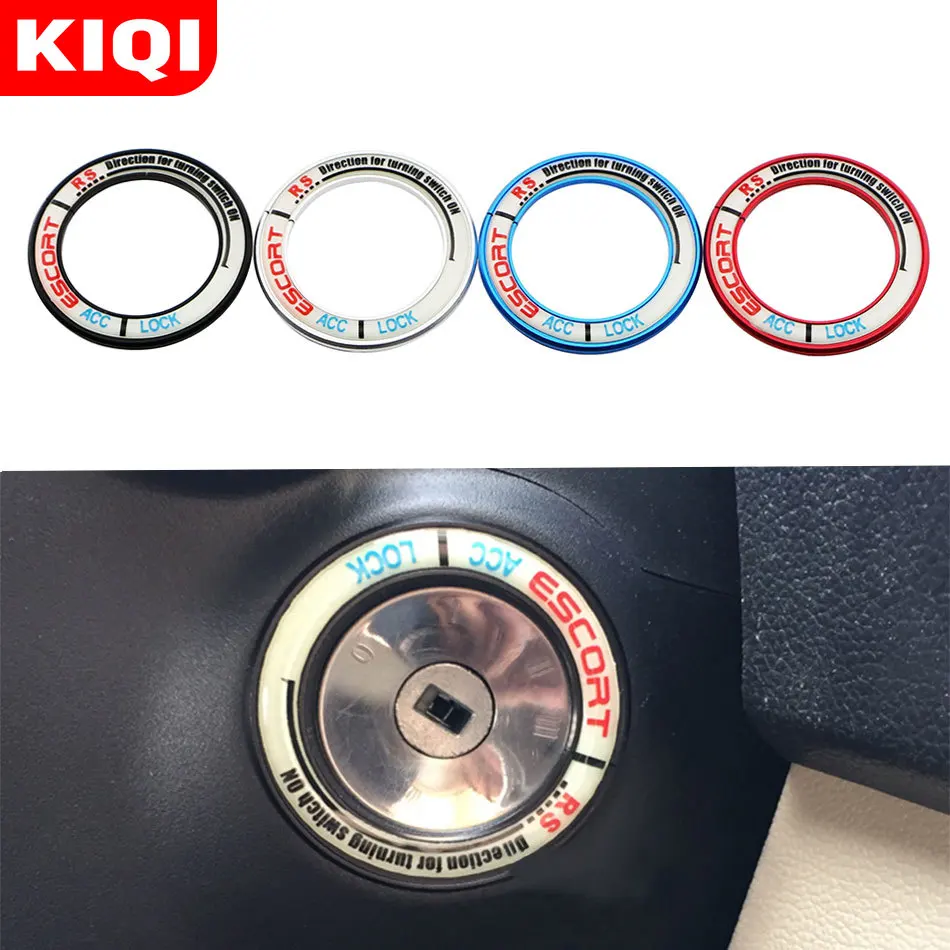 

Car Ignition Switch Cover Decoration Key Ring Sticker Fit for For Ford Escort 2013 - 2017 Accessories