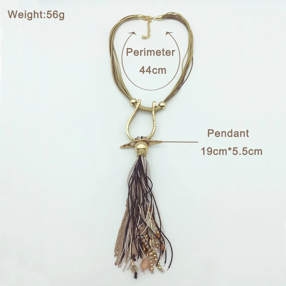 

2019 New Exaggerated Personalized Cord Braided Statement Tassel Necklace Handmade Long Scarecrow Doll Figure Pendant Necklace