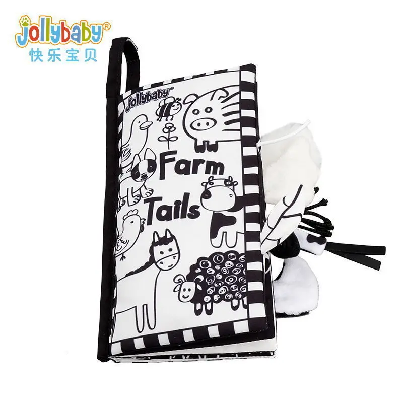 Farm Tail Books Jollybaby Tail Cloth Book детские игрушки в виде животных трехмерного хорошего дня! Обучающие новые детские Мультяшные игрушки - Цвет: Farm Tail Books