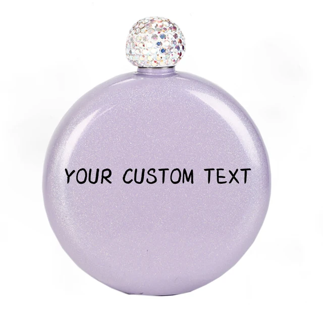 Personalized Stainless Steel Rhinestone Hip Flask Wedding Gift Custom Hip Flasks Bridesmaids Bride Hen Party Gifts For Guests Pueple