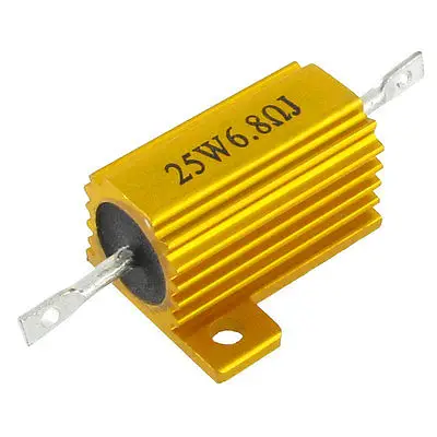 Золотой тон оболочки 5% 25W 6,8 Ом Сопротивление Алюминиевый резистор