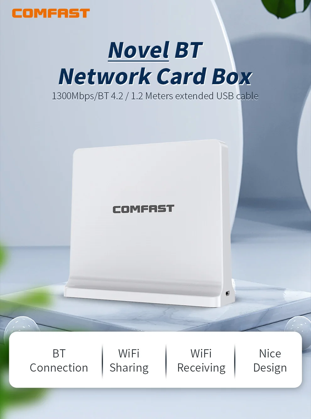 

1300Mbps Bluetooth Compatible Network Wifi Adatper Card Dual Band 4dbi Antenna BT 4.2 Ethernet PC Wi-fi Transmit Receiver