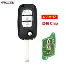 Складной дистанционный ключ с 3 кнопками, смарт-ключ 433 МГц ID46 PCF7961 чип для Renault Clio 3 Twingo Master Kangoo Modus