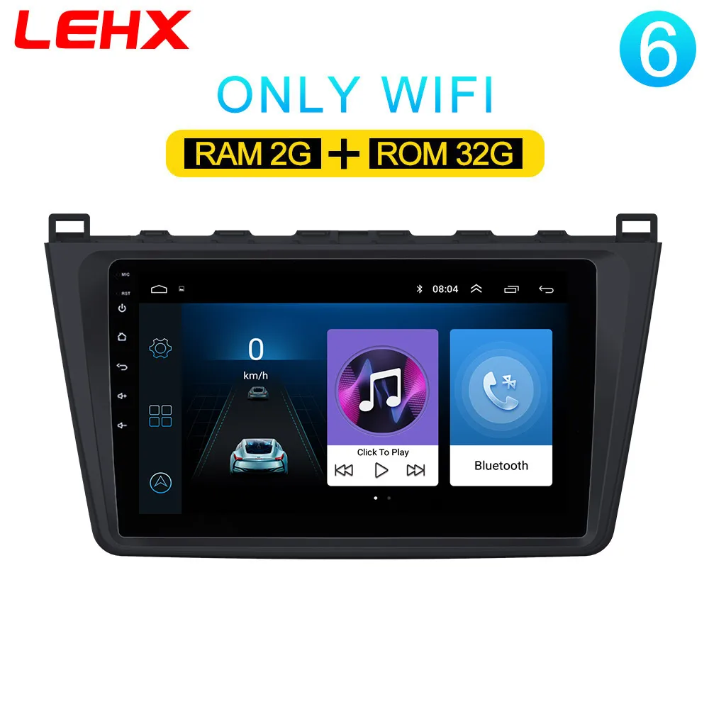 LEHX автомобильный Android 8,1 2DIN Автомагнитола Радио мультимедийный плеер для Mazda 6 Rui wing 2008 2009 2010 2011 2012 2013 - Цвет: LE- M6-32-1