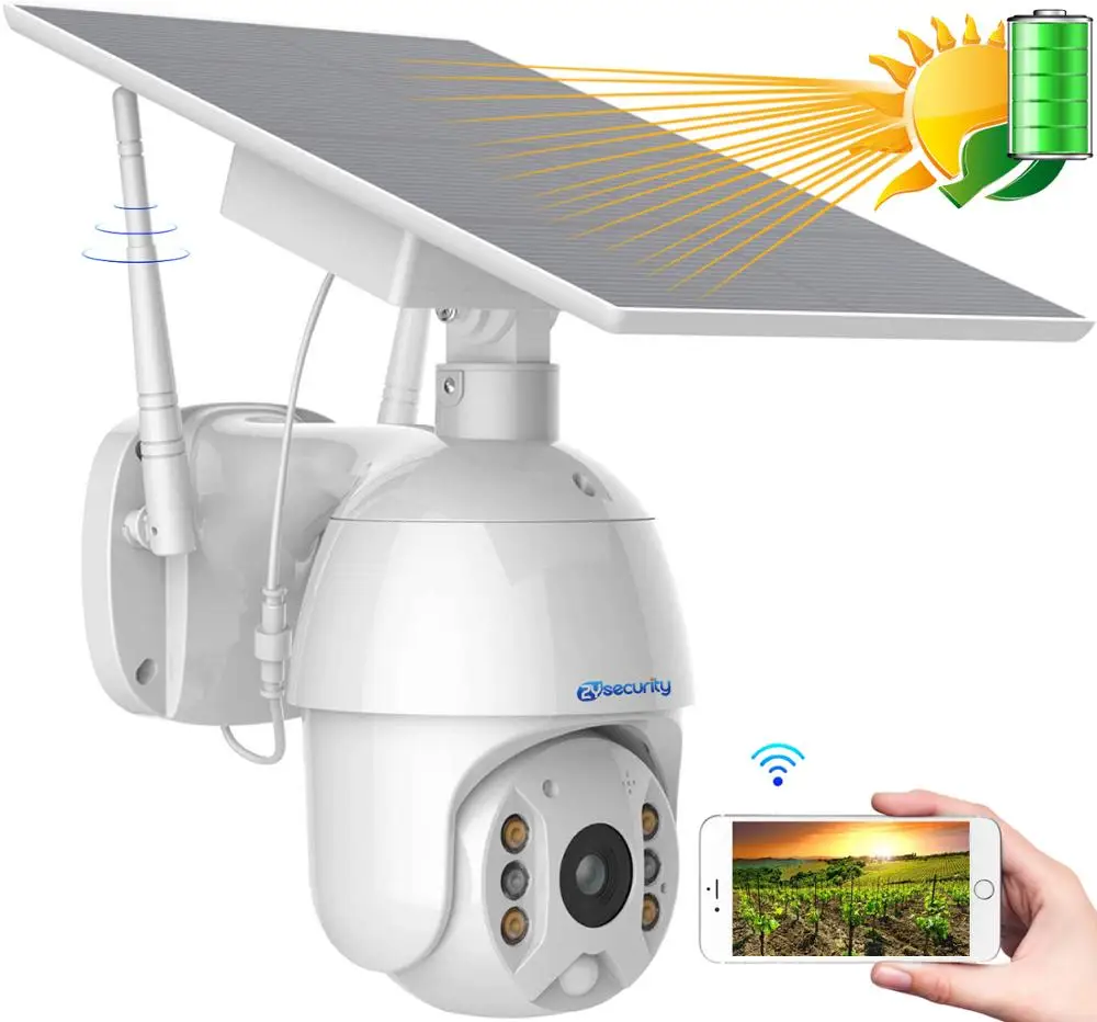 IP-камера с солнечной батареей 1080P 2 МП ИК ночное видение | Безопасность и защита