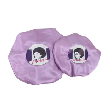 

Customized logo parent-child baby satin silk hair protect sleeping cap bonnet double layer adjustale reversible with drawstring