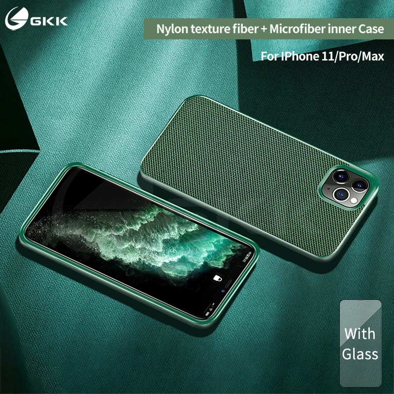 GKK текстурированный нейлоновый чехол из поликарбоната для iPhone 11 Pro Max против царапин нескользящий чехол из ТПУ для iPhone 6 7 8 plus X Xs чехол для Max XR