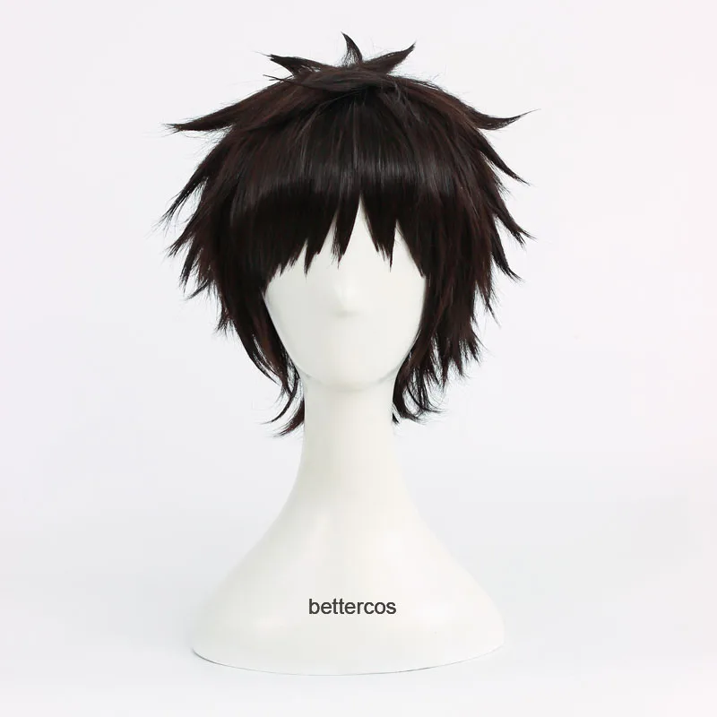 

My Hero Academia Overhaul Kai Chisaki Cosplay Wig Short Black Brown Heat Resistant Synthetic Hair Wig + Wig Cap