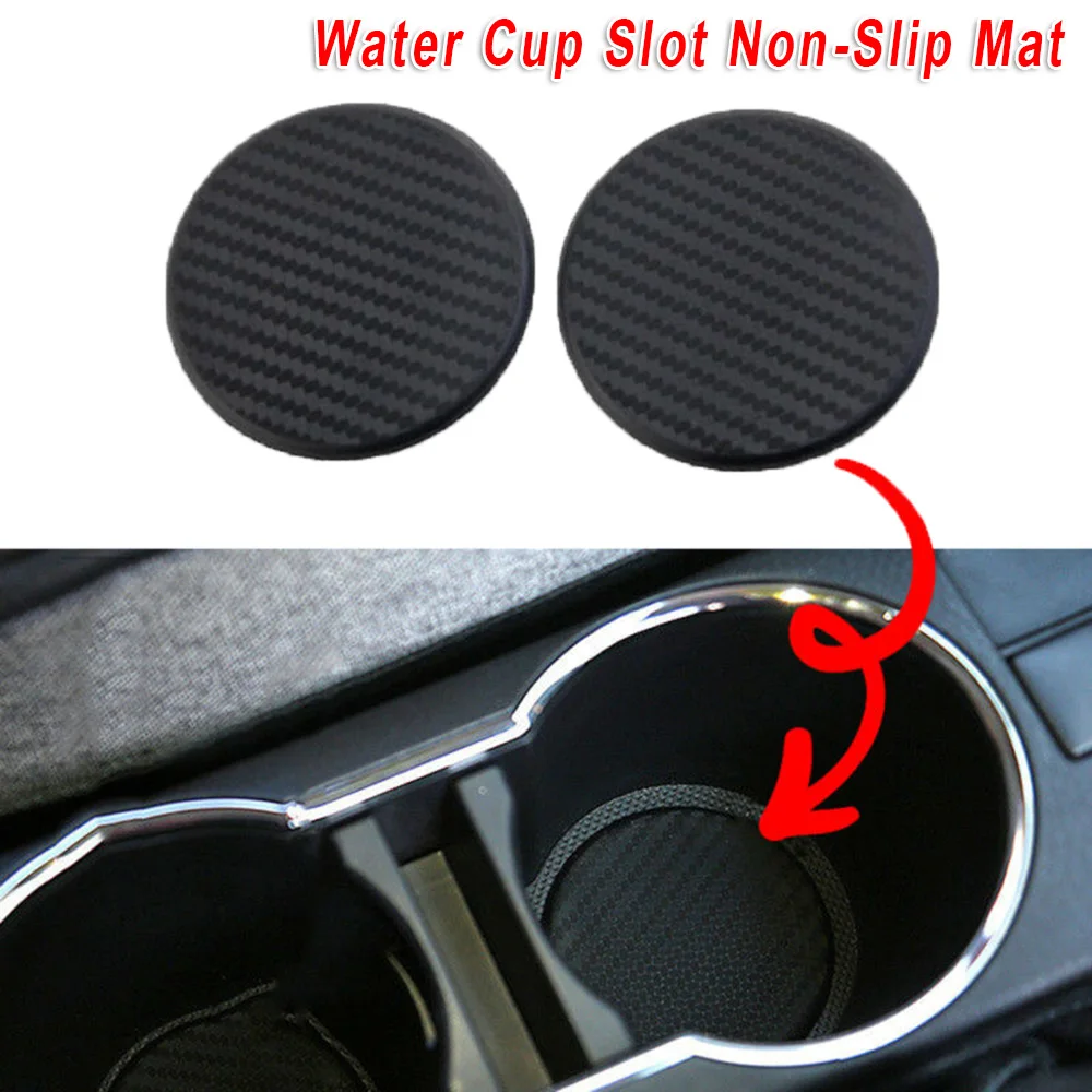 

2x Auto Water Cup Bottle Slot Non-Slip Silicone Mats Interior 63mm Replacement