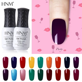 

HNM Nail Gel Pure Color 8ML Gel Nail Polish Gel Varnish Base Top Coat Soak Off UV and LED Permanent Enamels Nail Polish Gellak