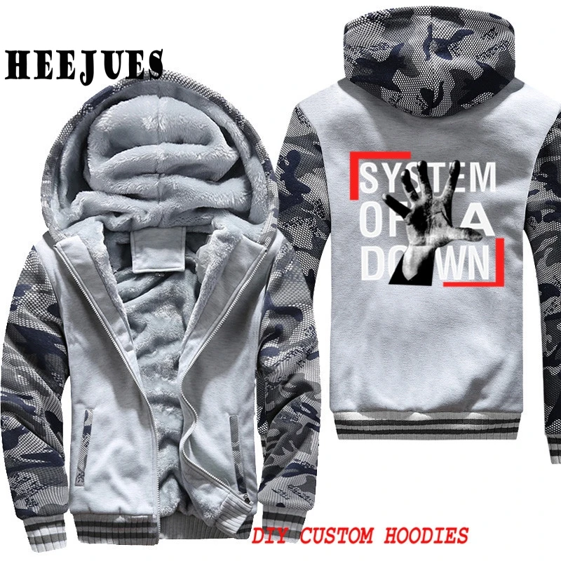 Система пуховой Soad Eagles одолевать Рок Металл Музыка толстовки кофты мужские куртки на молнии пальто с капюшоном одежда новая - Цвет: grey