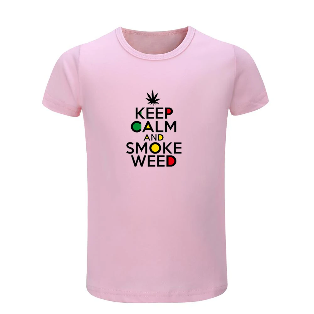 Zzz/Детские футболки с рисунком «Keep Calm And Love Me Sleep» Детские футболки с рисунком Рождественский подарок с короткими рукавами для мальчиков и девочек - Цвет: JeKP094D