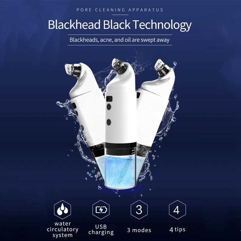  Bubble Cleaner Water Cycle Cleaning Vacuum Blackhead Remover Shrink Pores Electric Facial Clean Mac