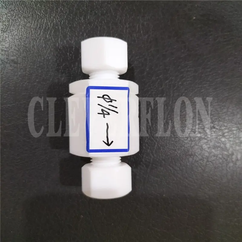 White PTFE F4 Non Return Way Valve