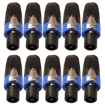 

10Pcs 4 Pin Speaker Power Amplifier Connector NL4FC 4 Pole 4 Cores Male Plug o Loudspeaker AC Power Plug Connector