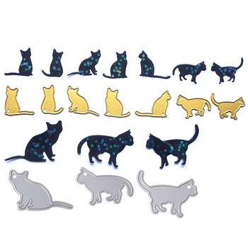 

Cats Metal Cutting Dies Stencil Scrapbooking DIY Album Stamp Paper Card Emboss 95AA