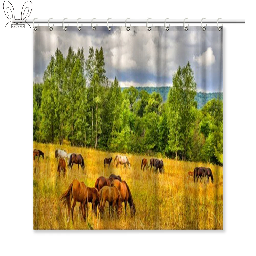 

Aplysia Animal World Different Kinds of Animal Series Decor Shower Curtain 180x180cm Waterproof Bathroom Accessories with Hooks