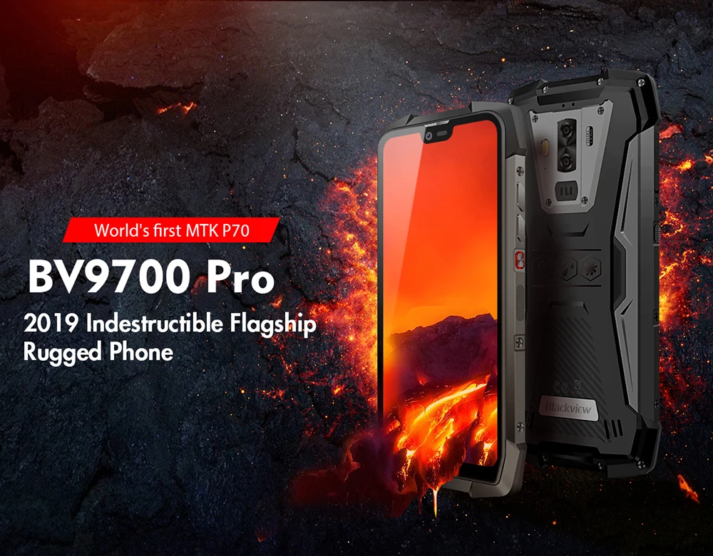 Blackview BV9700 Pro IP68/IP69K прочный мобильный телефон Helio P70 Восьмиядерный 6 ГБ + 128 Гб 5,84 "Android 9,0 16MP + 8MP распознавание лица смартфон