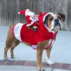 Рождественская одежда для собаки, теплые костюмы для собак Санты, Мягкие штаны для щенков, кошек, комбинезон, одежда для домашних животных