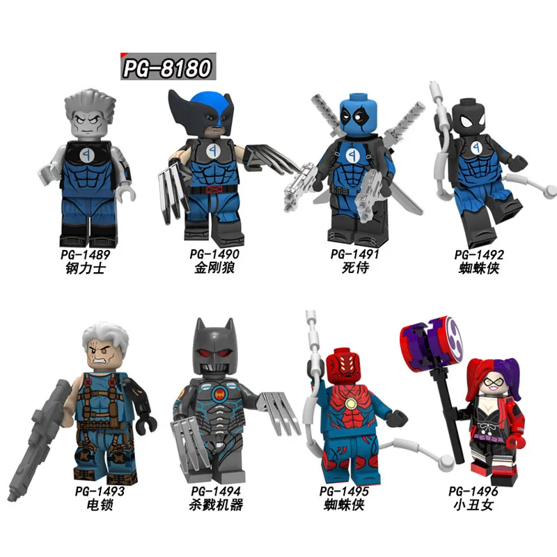 

Building Blocks Super Heroes Colossus Batman Wolverine Deadpool Spiderman Robokill Bricks Figures For Children Gift Toys PG8180
