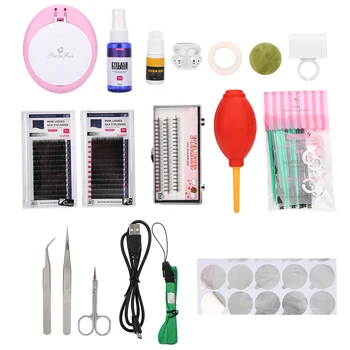 

High Quality Fiber Material Grafting Eyelash Set False Eyelashes Ring Cup Tweezers Eyelash Extension Training Tool Kit Set