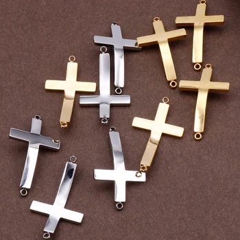 

12Pcs/Lot DIY Jewelry Making Accessories Cross Bracelets Pendants Necklaces Stainless Steel For Women Men Free Logo Name Engrave