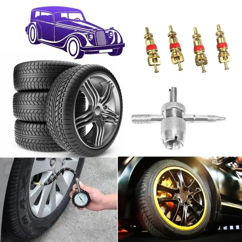 

5 Pcs/set valve core wrench valve key switch car tire car deflation tool electric bicycle O6V6