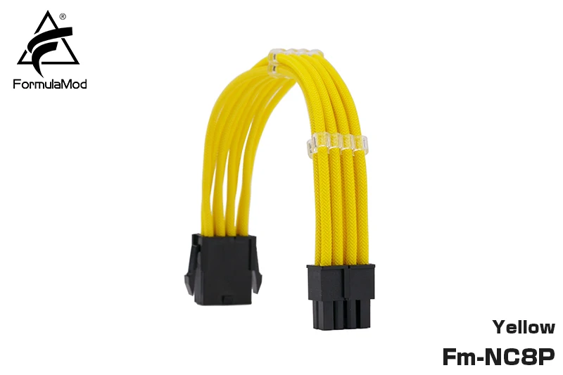 thumbnail image 1 of FormulaMod Fm-NC8P CPU 8Pin(4+4) Power Extension Cable For Motherboard 8 Pin 18AWG Solid Color Cables With Cable Comb, 1 of 5
