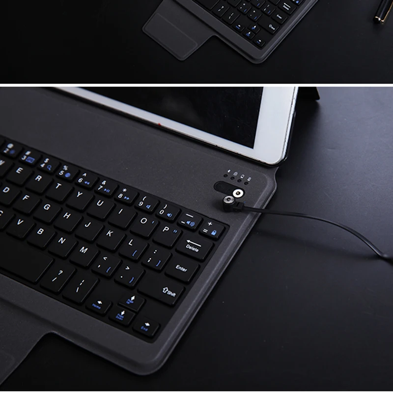 [] беспроводной bluetooth клавиатура чехол для iPad Pro 10,"&, все-в-одном дизайн+ тонкий кожаный чехол+ умный чехол