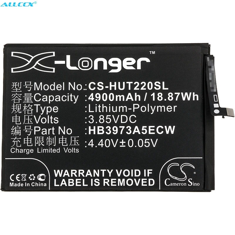 Кэмерон Sino 4900mAh аккумулятор HB3973A5ECW для huawei EVR-AL00, EVR-L29, Honor Note 10, mate 20 X, RVL-AL09