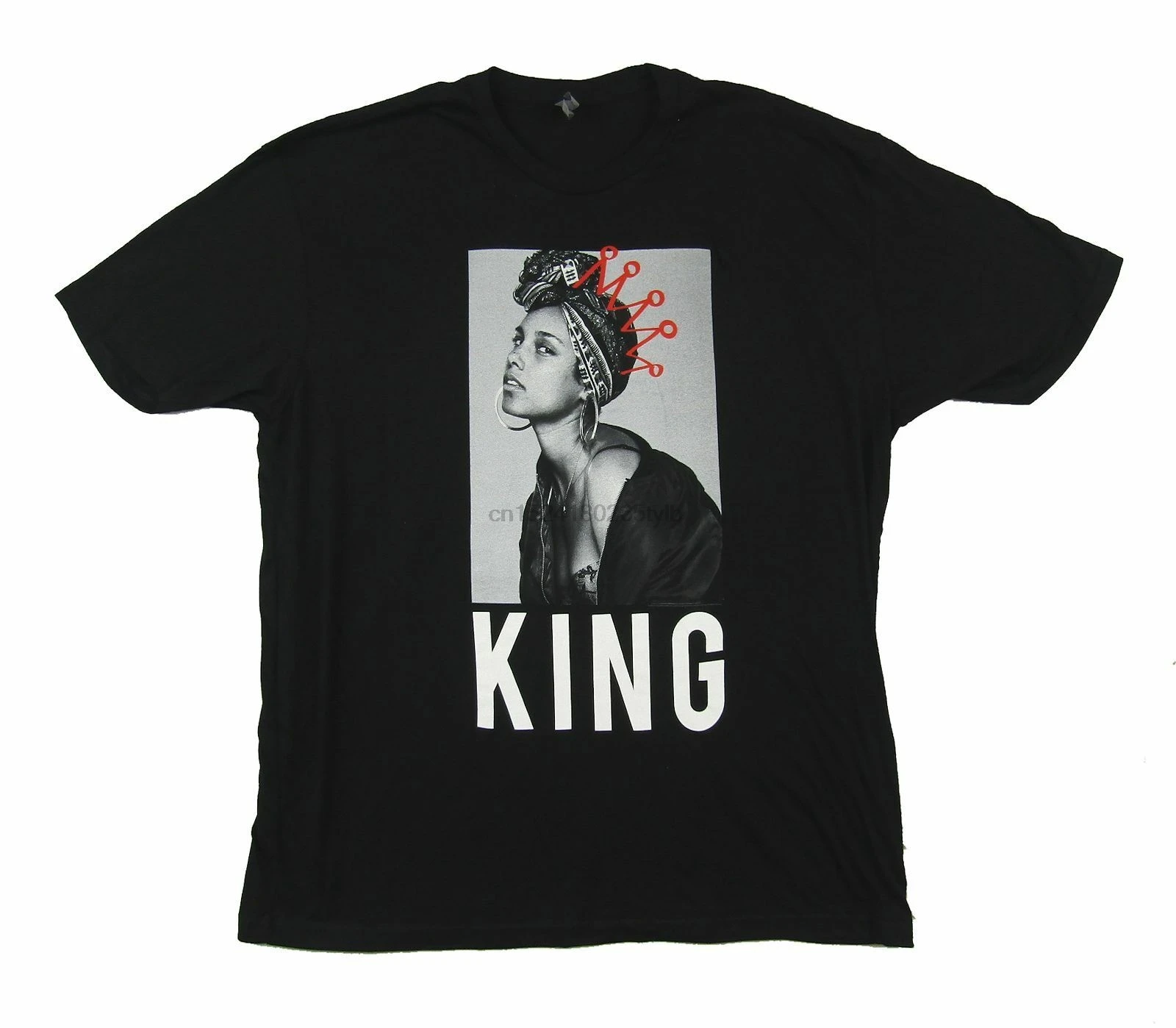 Черная футболка Alicia Keys King Crown Pic AKNY новая официальная |
