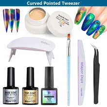 Меняющий Цвет Гель-лак для ногтей набор термохромный Жидкий блеск УФ лампа Кисть для рисования пилка для ногтей