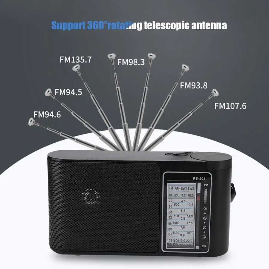 Портативное мини радио приемник многодиапазонный FM/AM/SW1/SW2 Высокая