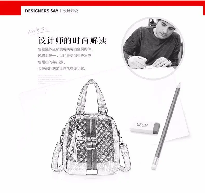 WOMEN'S Bag Students Shoulder Three-purpose Bag Shoulder Cross-body Hand Casual Sequin Bag Multi-functional 1800-14