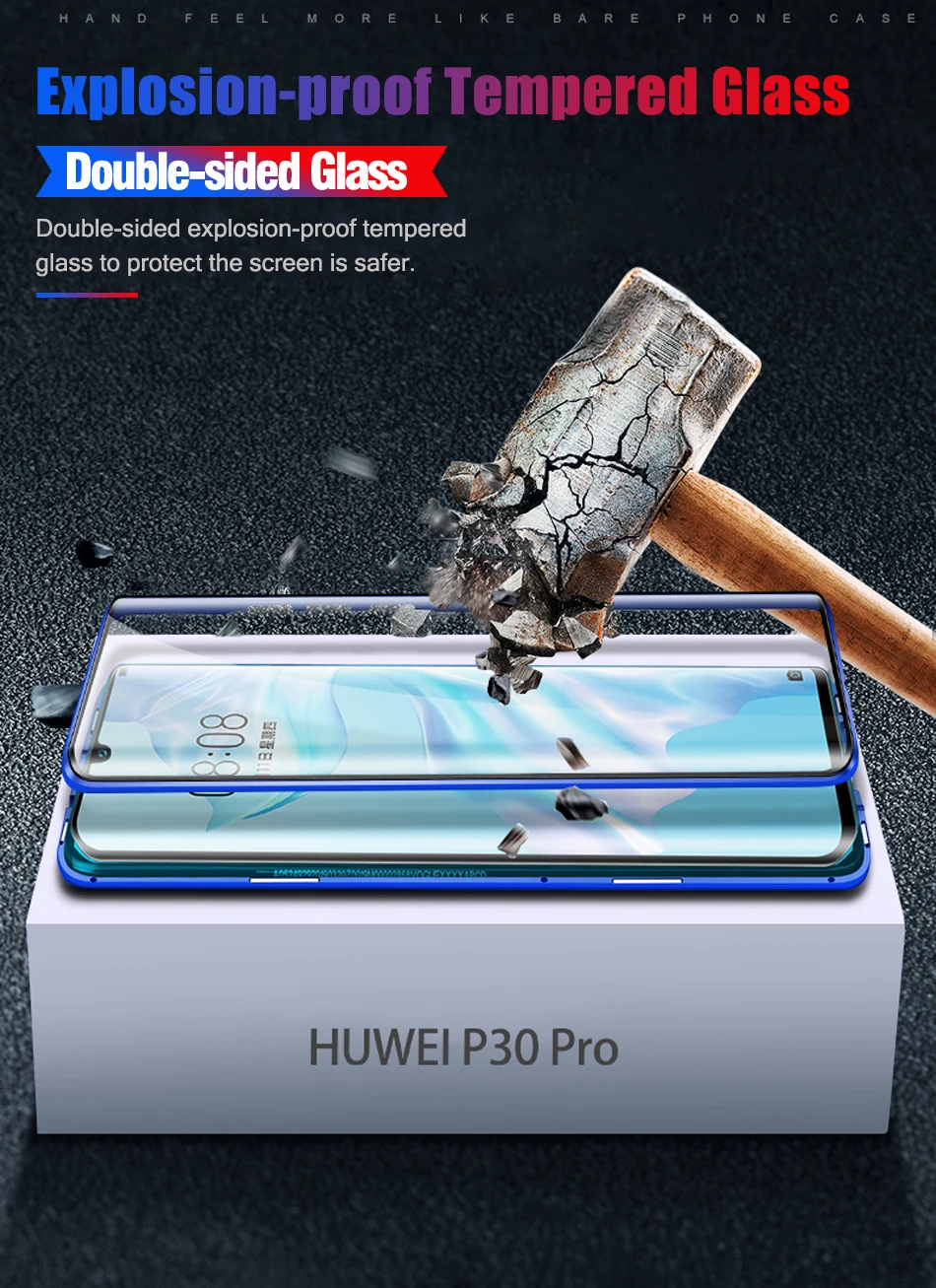 Магнитный двойной стеклянный чехол для Hauwei Hawei huawei P30 Pro P 30 Lite 30 Lite светильник Nova 5 T 5 T T5 закаленное стекло 360 ° полное покрытие